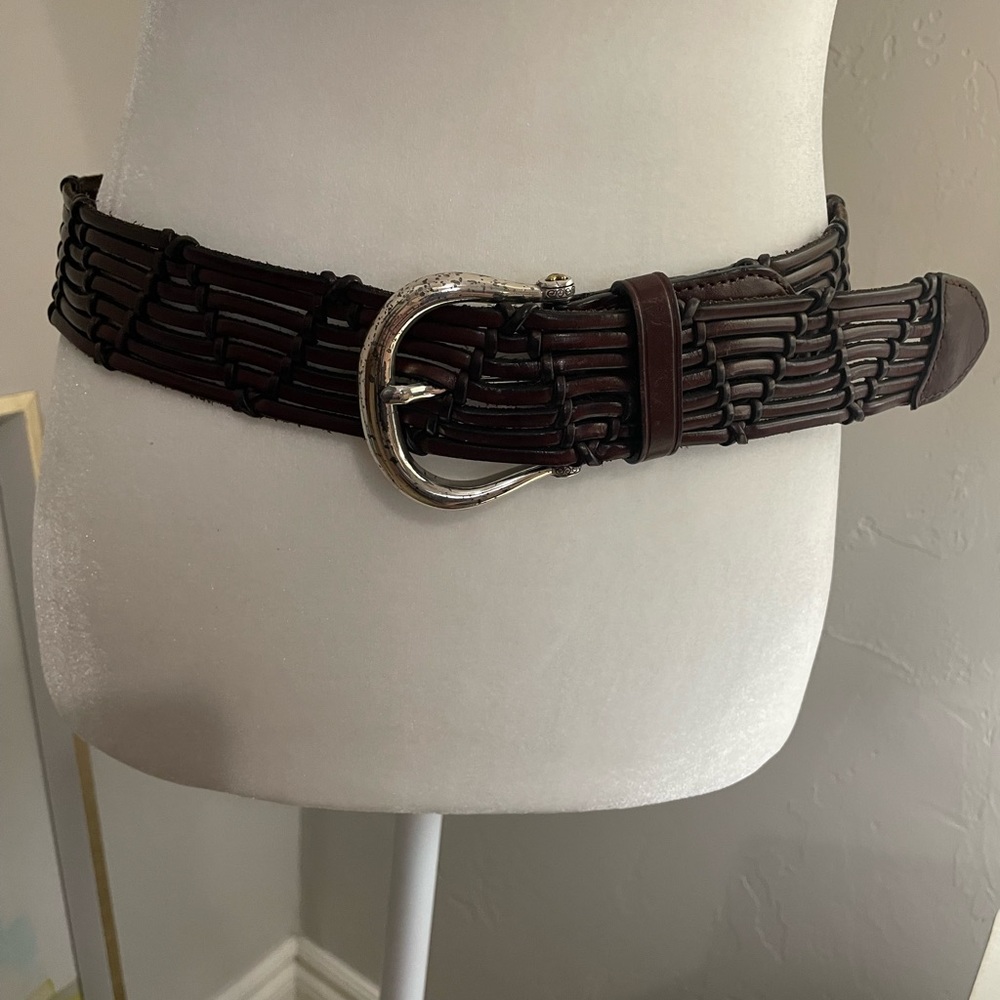 Brighton Woven Brown Belt Size 34
